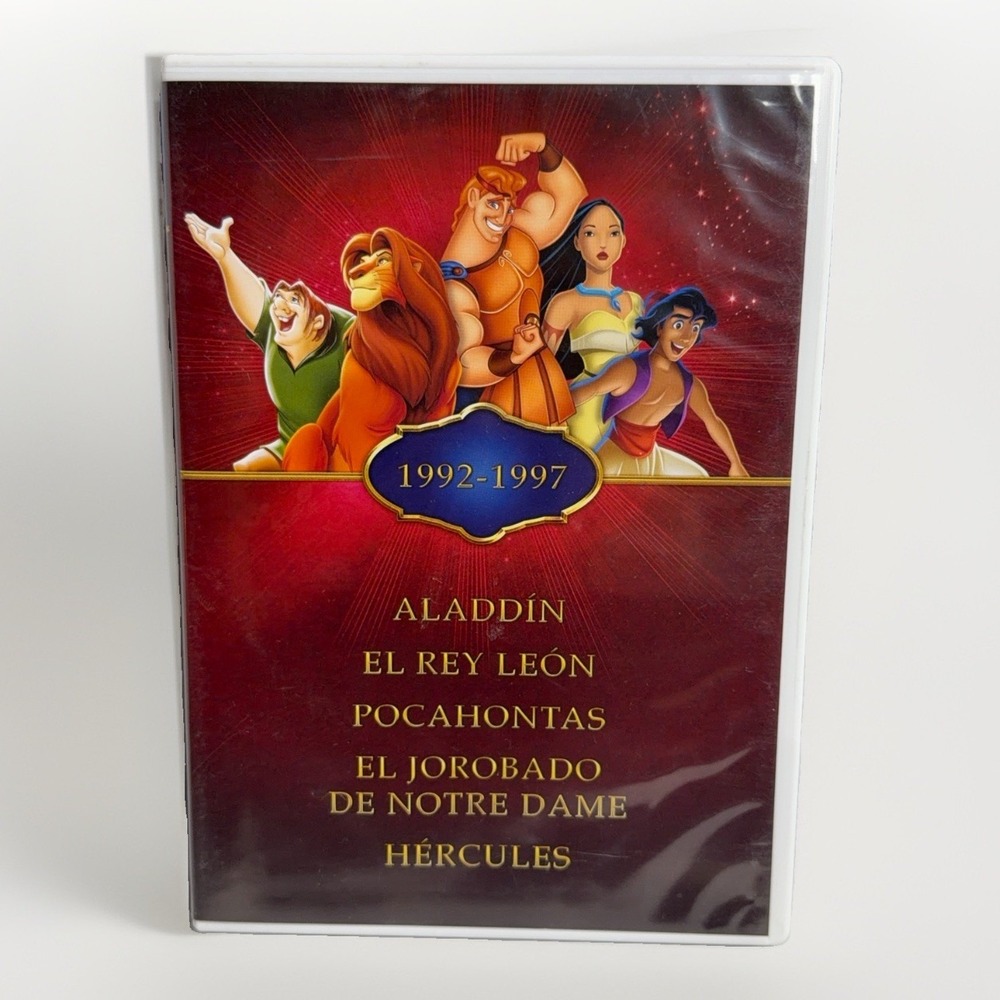 Disney Coleccion DVD Aladdin El Jorobado El Rey Leon Pocahontas Herculer Spanish